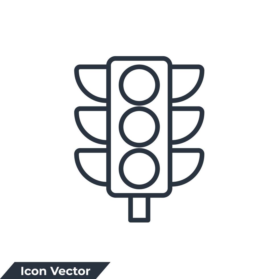 semáforo icono logo vector ilustración. plantilla de símbolo de semáforo para la colección de diseño gráfico y web