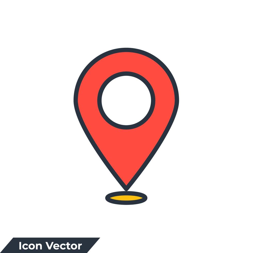 señalar la ilustración del vector del logotipo del icono. pin, plantilla de símbolo de puntero para la colección de diseño gráfico y web