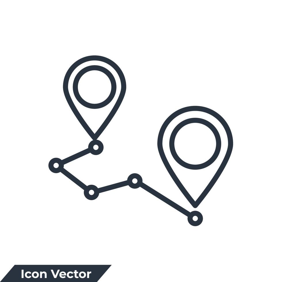 Ilustración de vector de logotipo de icono de seguimiento gps. plantilla de símbolo de seguimiento para la colección de diseño gráfico y web