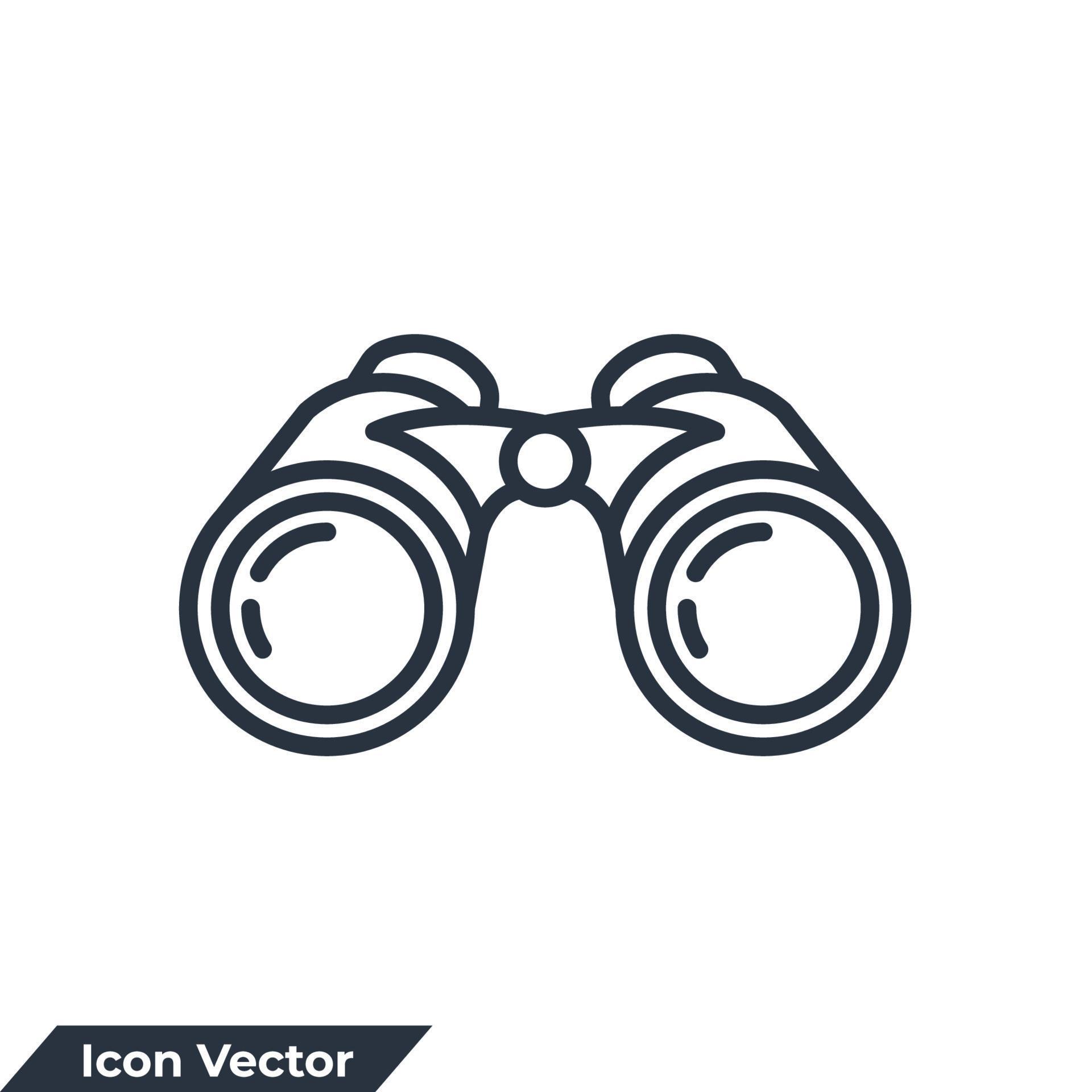 Binoculars icon logo vector illustration. view point symbol template