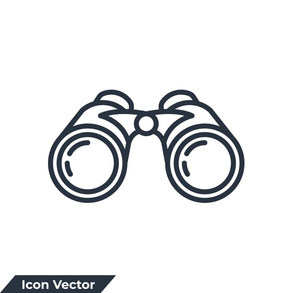 binoculares icono logo vector ilustración. plantilla de símbolo de punto de vista para la colección de diseño gráfico y web