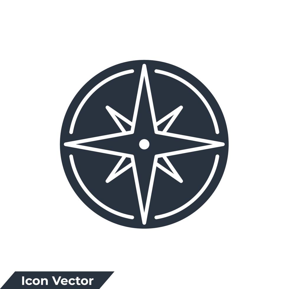 ilustración vectorial del logotipo del icono de la rosa de los vientos. plantilla de símbolo de brújula para la colección de diseño gráfico y web vector