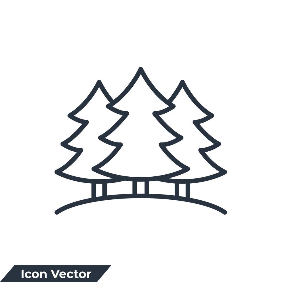 ilustración de vector de logotipo de icono de bosque. plantilla de símbolo de árbol para la colección de diseño gráfico y web