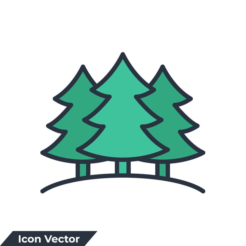 ilustración de vector de logotipo de icono de bosque. plantilla de símbolo de árbol para la colección de diseño gráfico y web