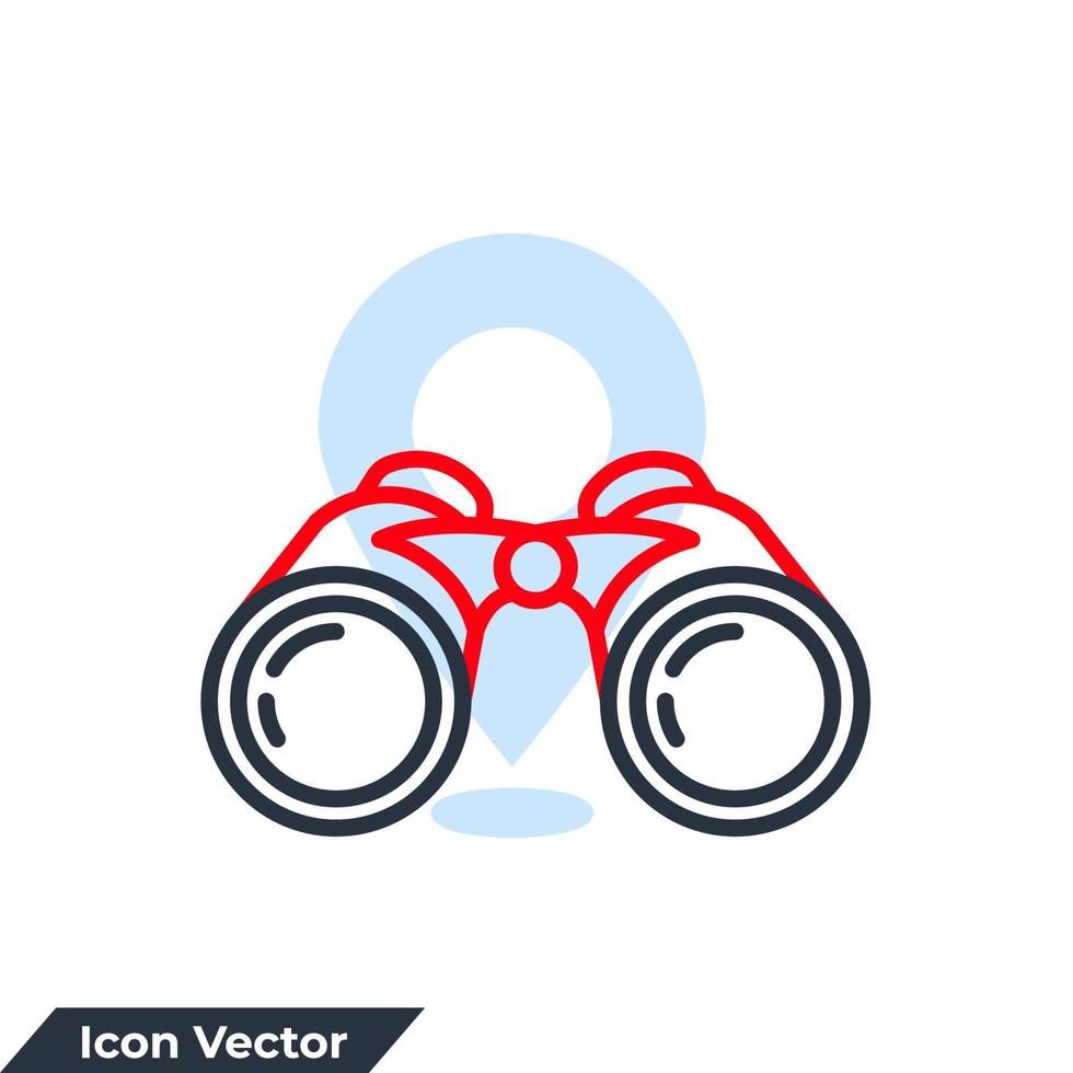 Binoculars icon logo vector illustration. view point symbol template for graphic and web design collection