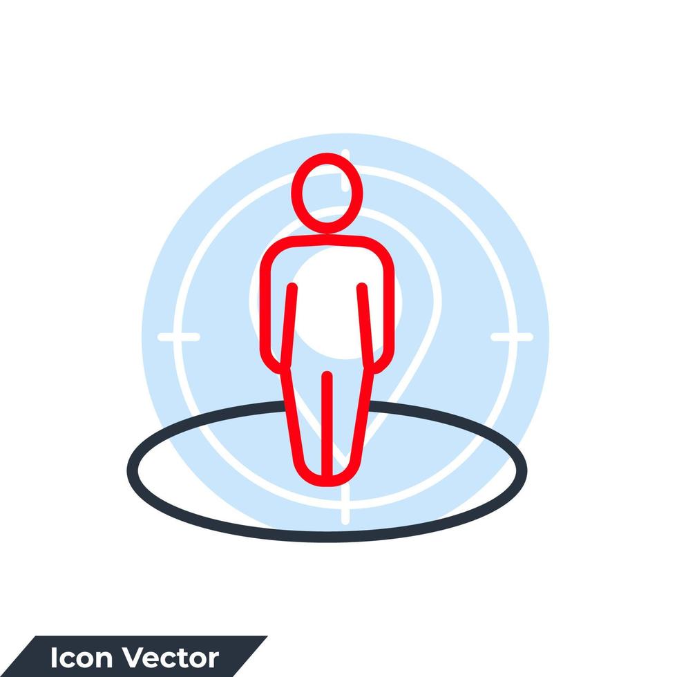 you are here icon logo vector illustration. Destination symbol template for graphic and web design collection