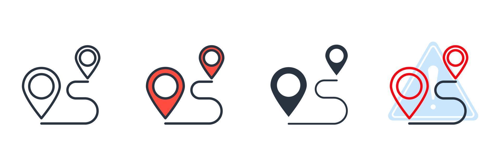 route icon logo vector illustration. tracking symbol template for graphic and web design collection