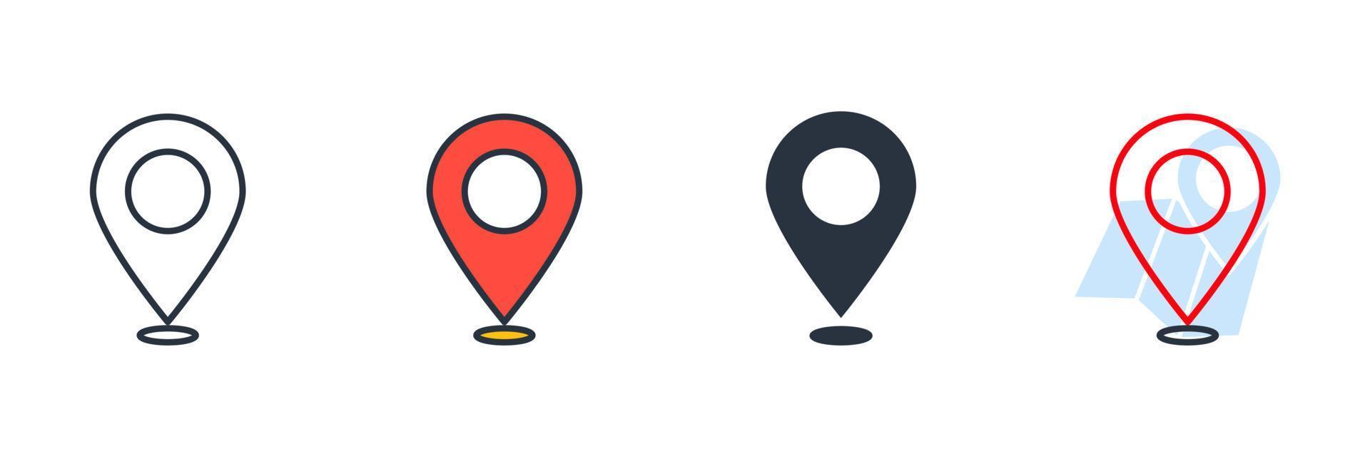 pinpoint icon logo vector illustration. pin, pointer symbol template for graphic and web design collection