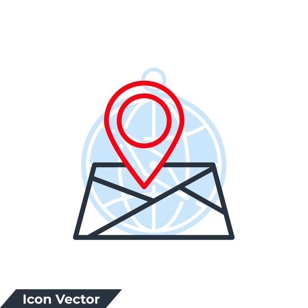 ilustración de vector de logotipo de icono de navegación. plantilla de símbolo de ubicación de mapa para la colección de diseño gráfico y web