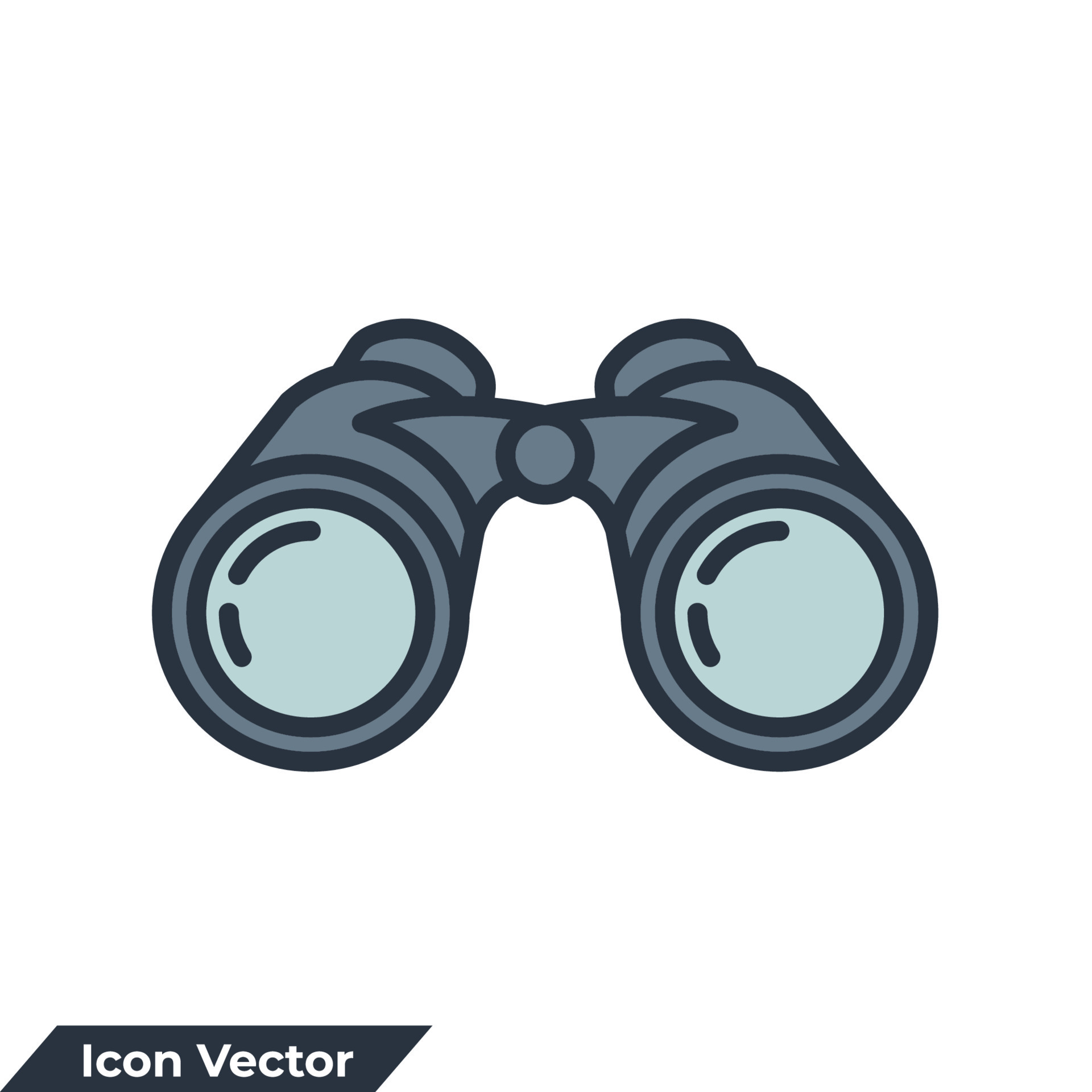 Binoculars icon logo vector illustration. view point symbol template