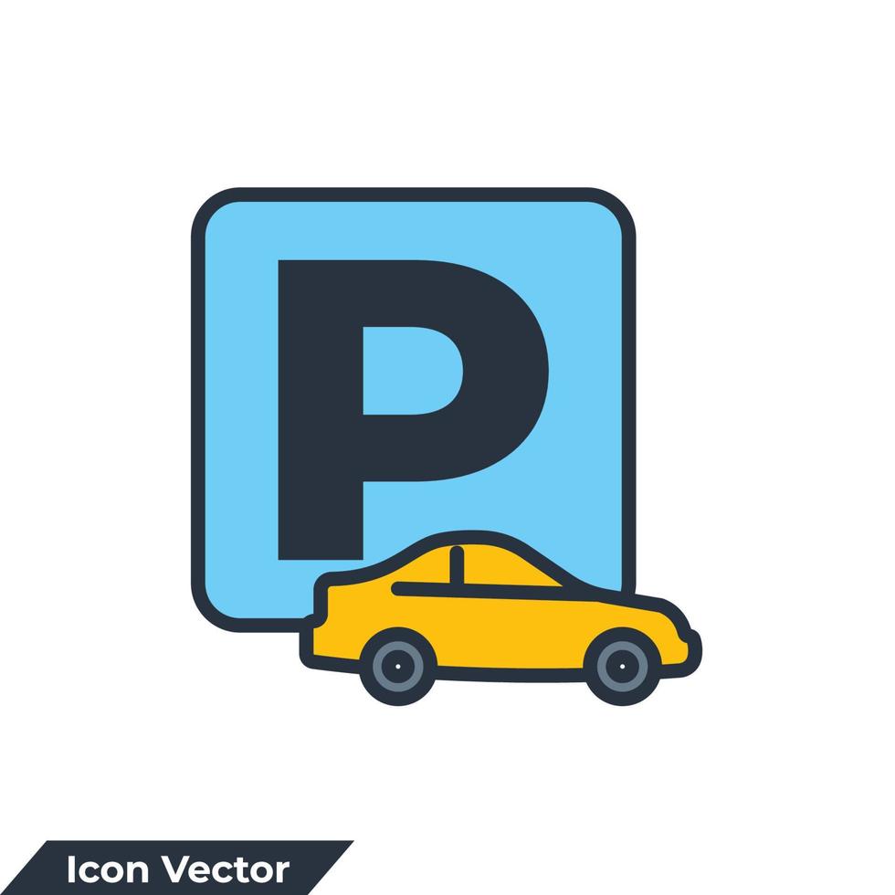 ilustración de vector de logotipo de icono de estacionamiento. plantilla de símbolo de estacionamiento de automóviles para la colección de diseño gráfico y web