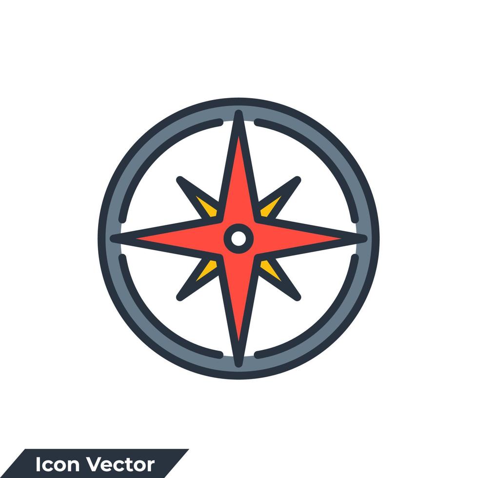 wind rose icon logo vector illustration. Compass symbol template for graphic and web design collection