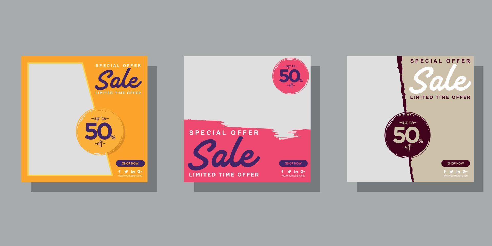 Social media promotion template design vector