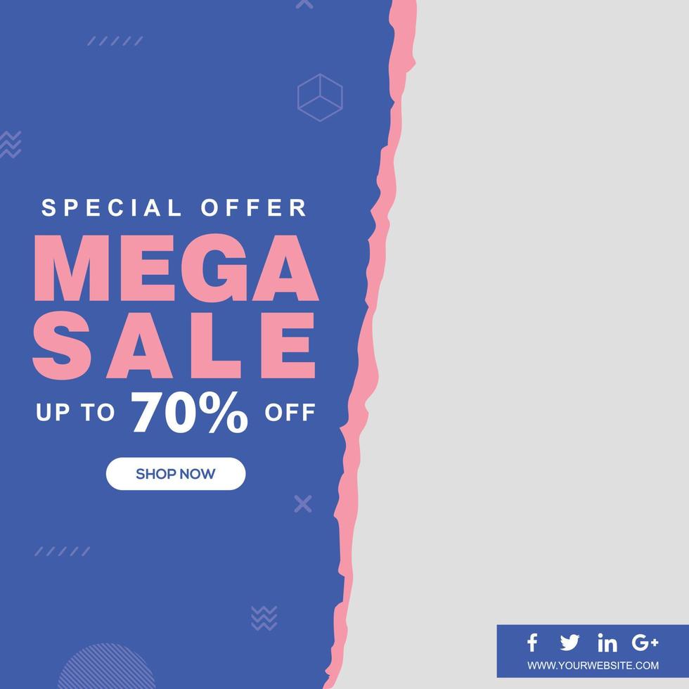 Social media promotion template design vector