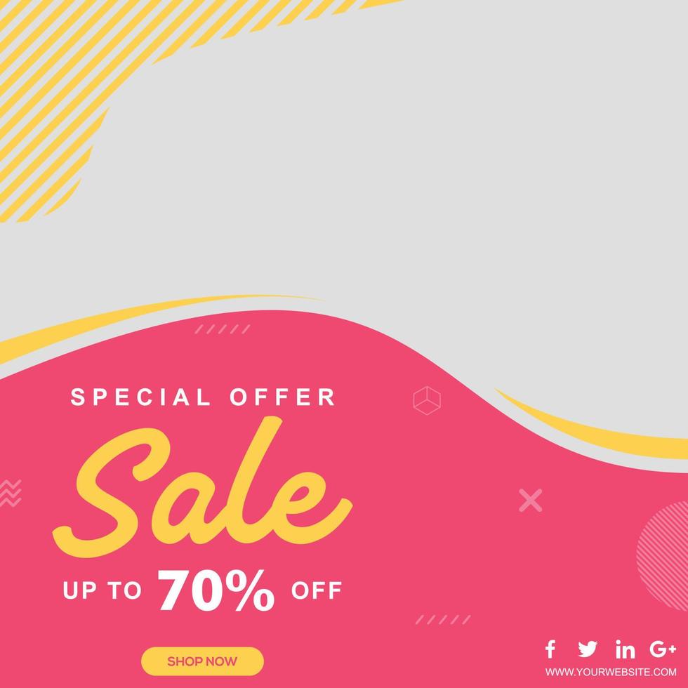 Social media promotion template design vector