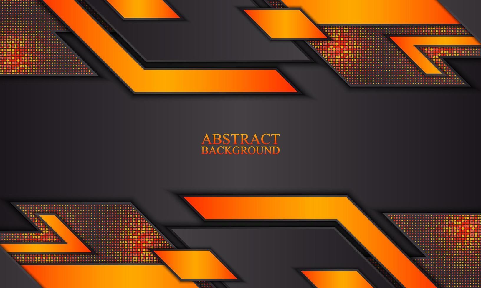 Abstract technology background with black and orange stripes. vector