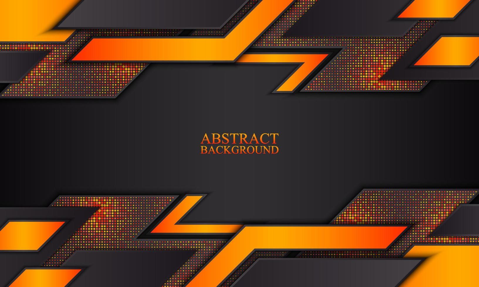 Abstract technology background with black and orange stripes. vector
