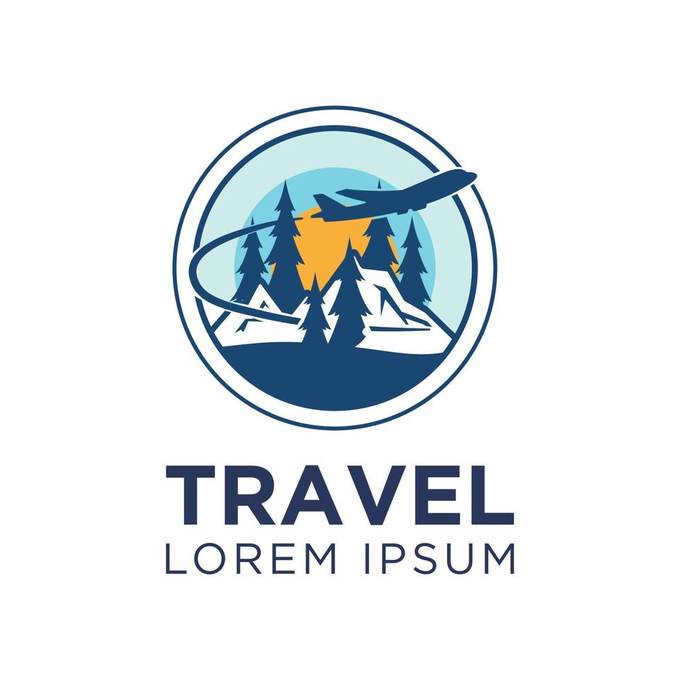 logotipo de viaje moderno y profesional vector