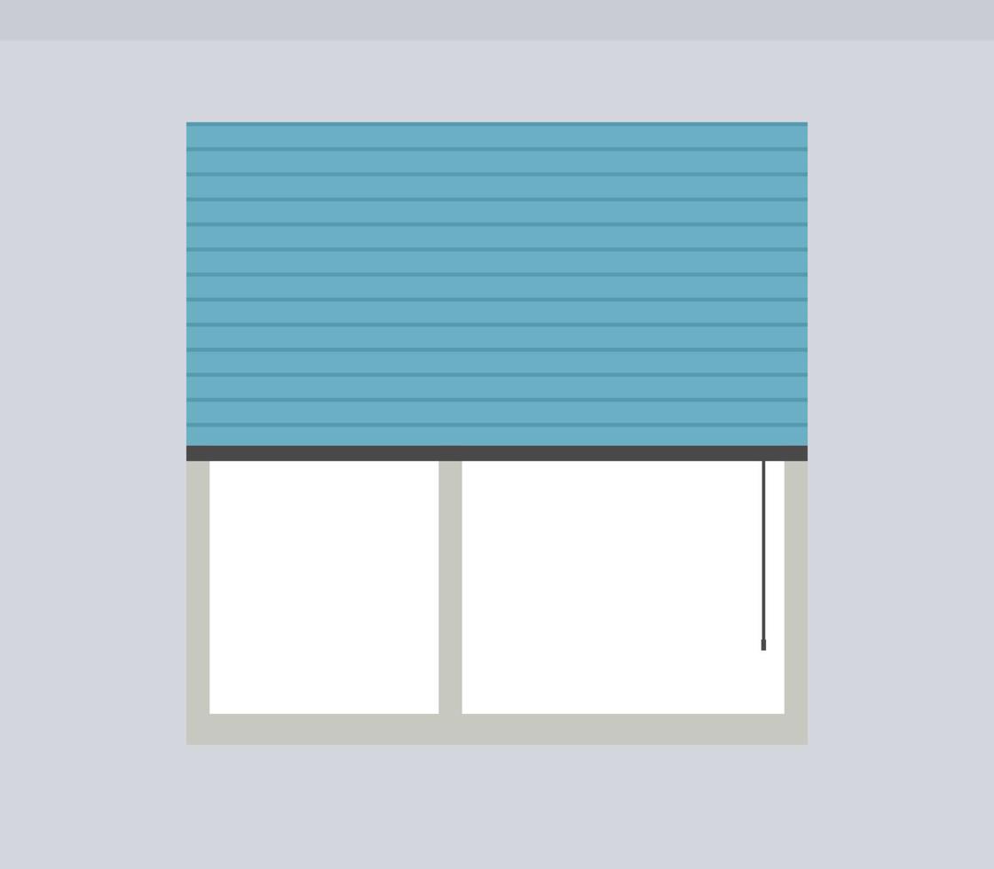 Office workspace window and business room design flat vector illustration.