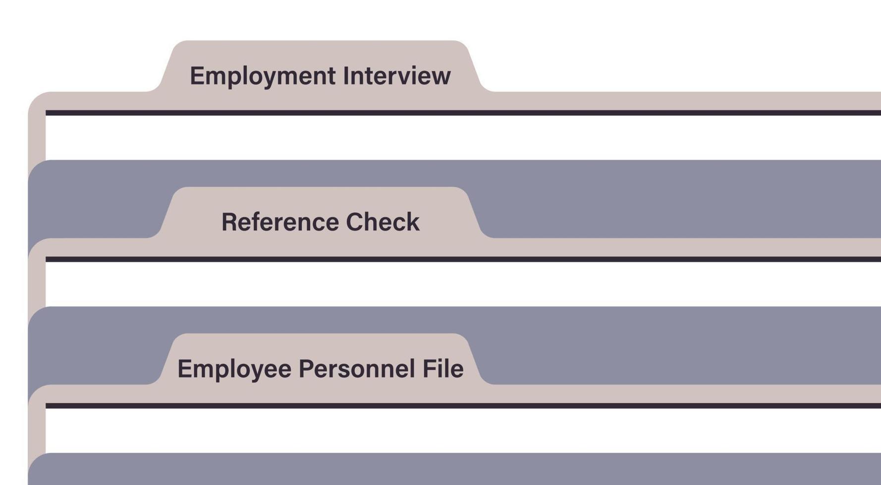 Hr analytics and people data documents cardboard folders with employee benefits flat vector illustration.