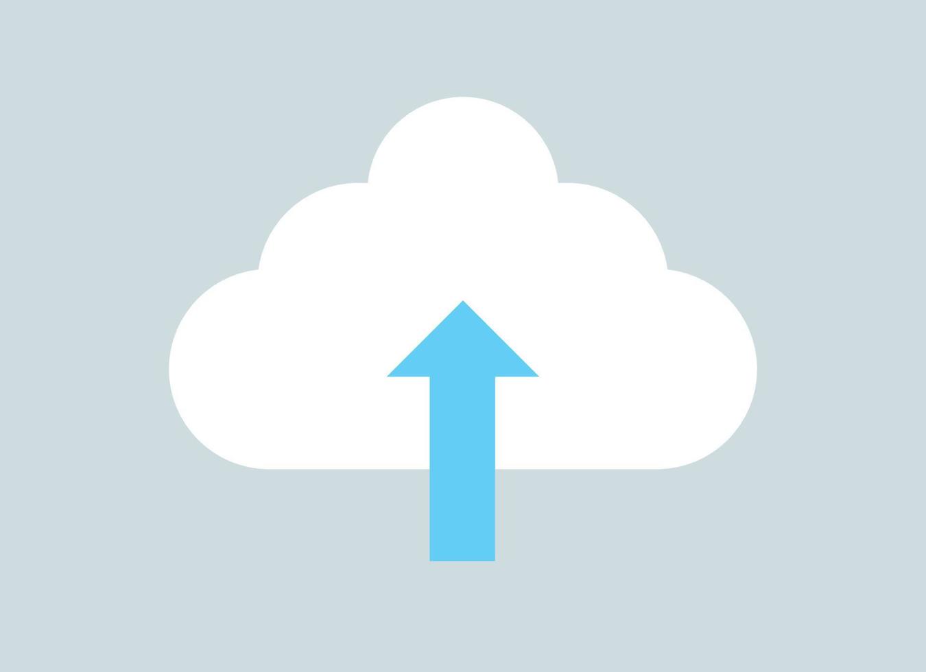 Cloud uploading and datacenter flat vector illustration.