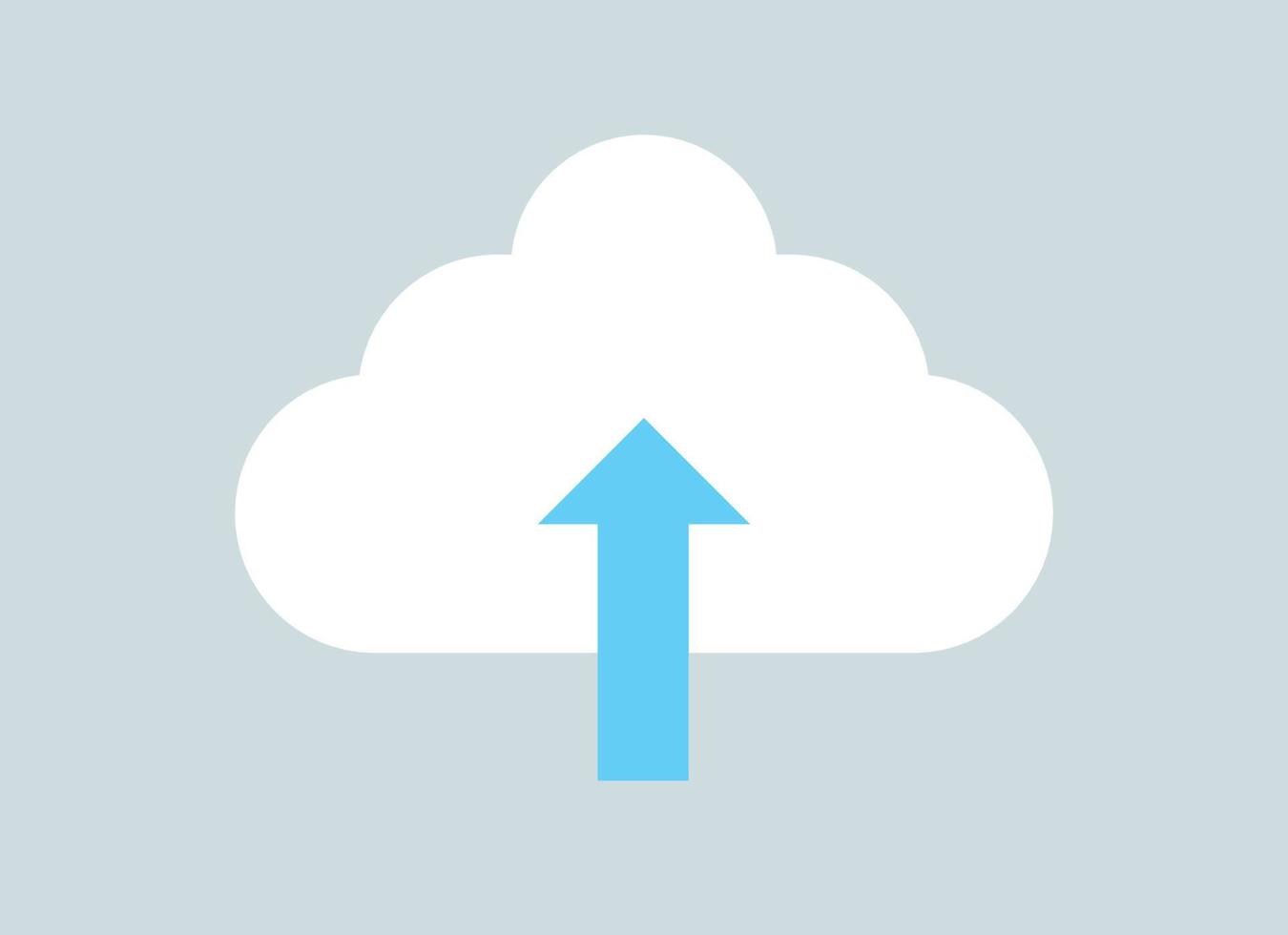 Cloud uploading and datacenter flat vector illustration.