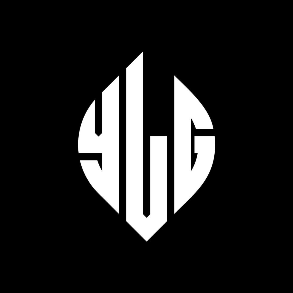 YLG circle letter logo design with circle and ellipse shape. YLG ellipse letters with typographic style. The three initials form a circle logo. YLG Circle Emblem Abstract Monogram Letter Mark Vector. vector