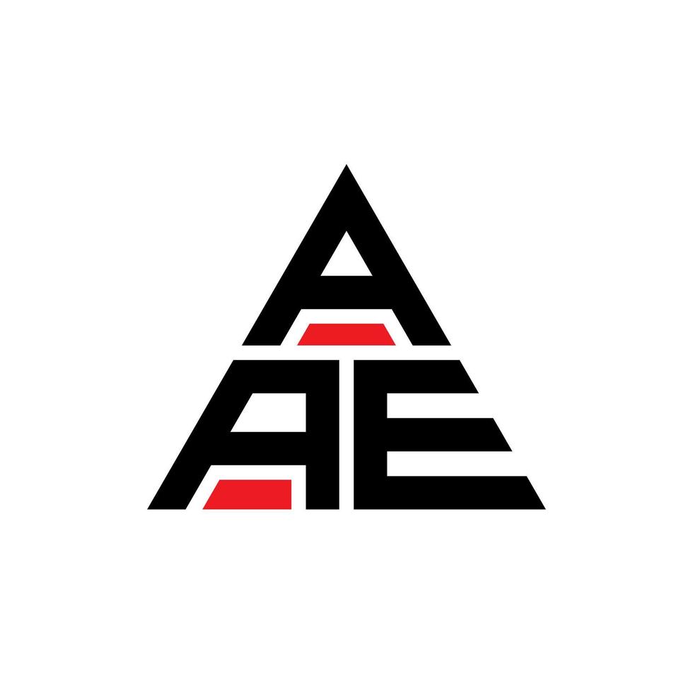 diseño de logotipo de letra triangular aae con forma de triángulo. monograma de diseño de logotipo de triángulo aae. plantilla de logotipo de vector de triángulo aae con color rojo. logotipo triangular aae logotipo simple, elegante y lujoso.