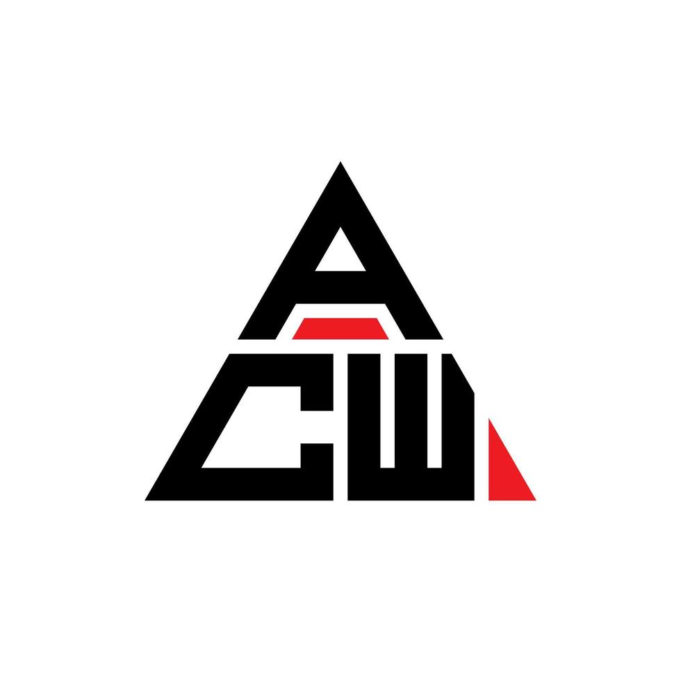 ACW triangle letter logo design with triangle shape. ACW triangle logo design monogram. ACW triangle vector logo template with red color. ACW triangular logo Simple, Elegant, and Luxurious Logo.