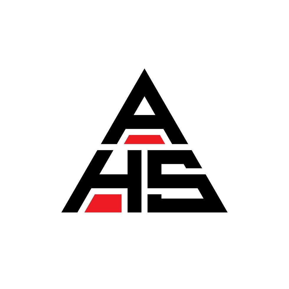 diseño de logotipo de letra triangular ahs con forma de triángulo. monograma de diseño de logotipo de triángulo ahs. plantilla de logotipo de vector de triángulo ahs con color rojo. logotipo triangular de ahs logotipo simple, elegante y lujoso.