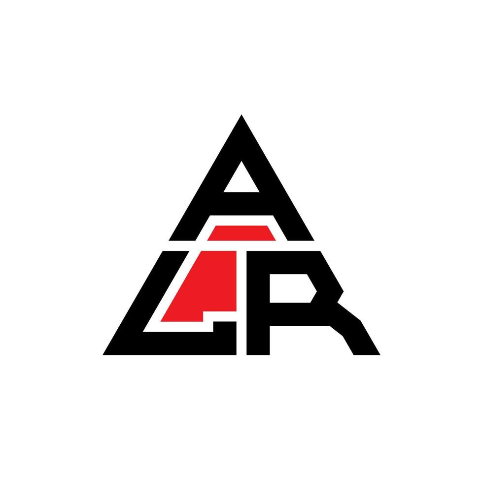 ALR triangle letter logo design with triangle shape. ALR triangle logo design monogram. ALR triangle vector logo template with red color. ALR triangular logo Simple, Elegant, and Luxurious Logo.