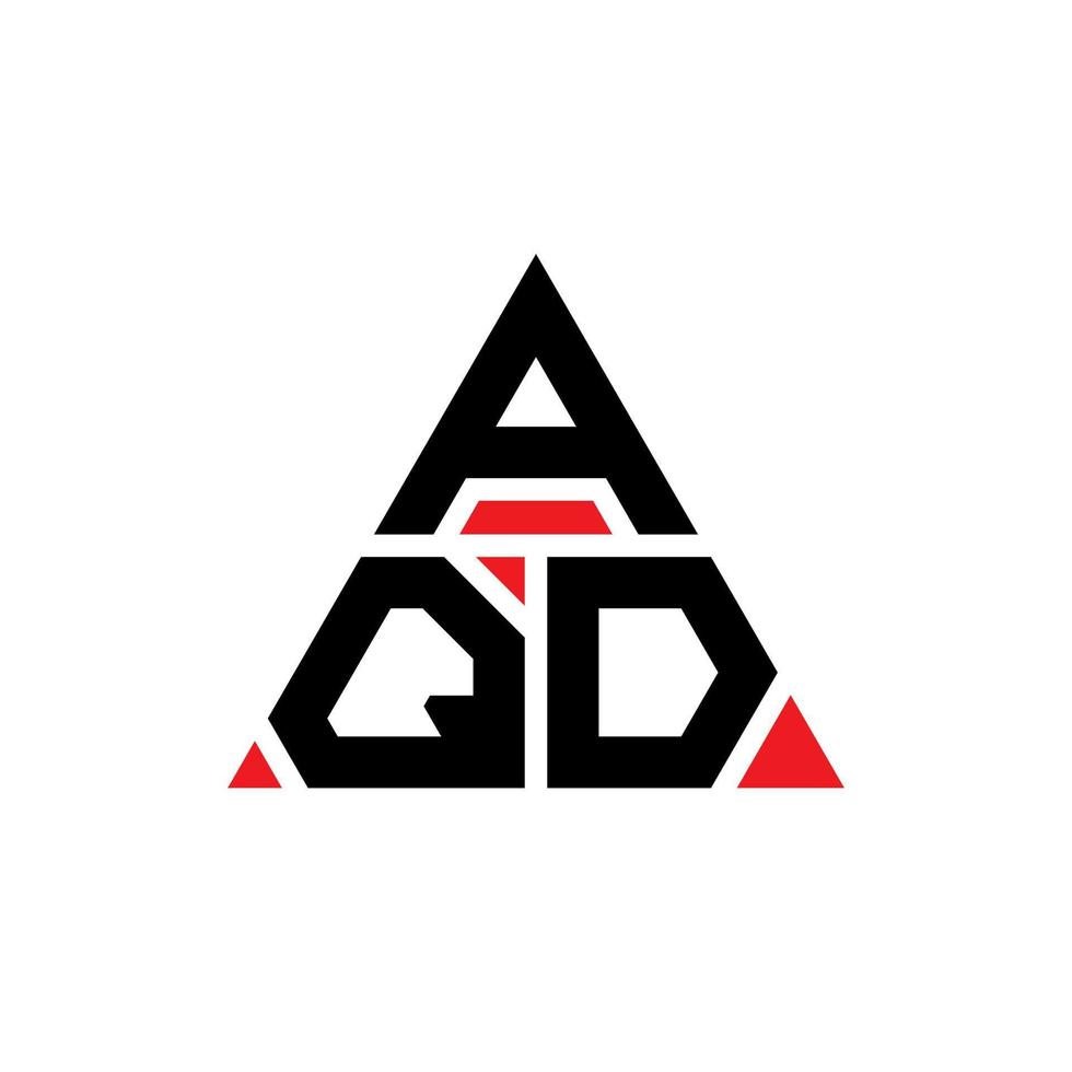 diseño de logotipo de letra triangular aqd con forma de triángulo. monograma de diseño de logotipo de triángulo aqd. plantilla de logotipo de vector de triángulo aqd con color rojo. logotipo triangular aqd logotipo simple, elegante y lujoso.