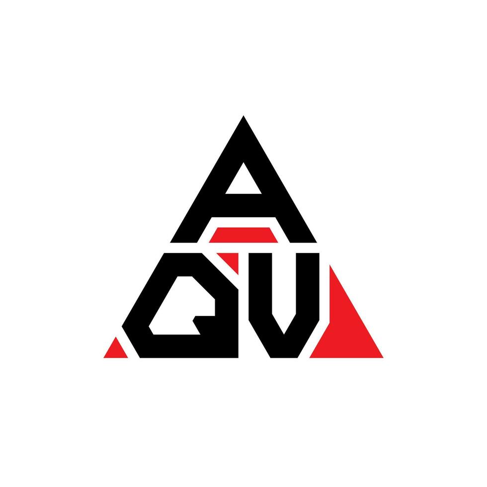 diseño de logotipo de letra triangular aqv con forma de triángulo. monograma de diseño de logotipo de triángulo aqv. plantilla de logotipo de vector de triángulo aqv con color rojo. logotipo triangular aqv logotipo simple, elegante y lujoso.