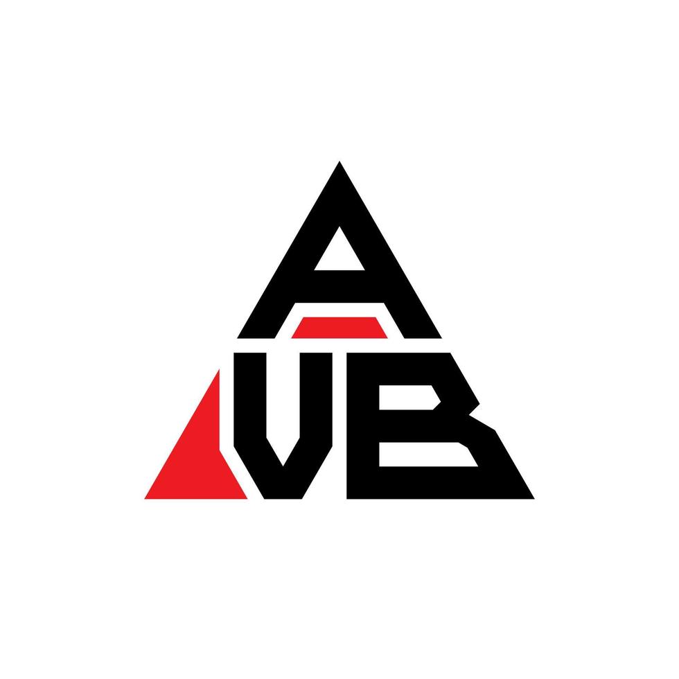 diseño de logotipo de letra de triángulo avb con forma de triángulo. monograma de diseño del logotipo del triángulo avb. plantilla de logotipo de vector de triángulo avb con color rojo. logotipo triangular avb logotipo simple, elegante y lujoso.