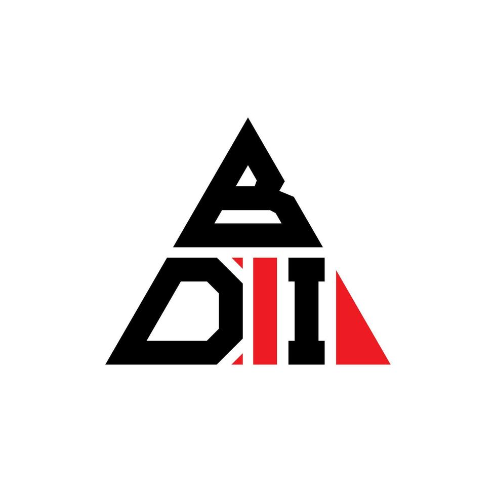 diseño de logotipo de letra triangular bdi con forma de triángulo. monograma de diseño de logotipo de triángulo bdi. plantilla de logotipo de vector de triángulo bdi con color rojo. logotipo triangular bdi logotipo simple, elegante y lujoso.