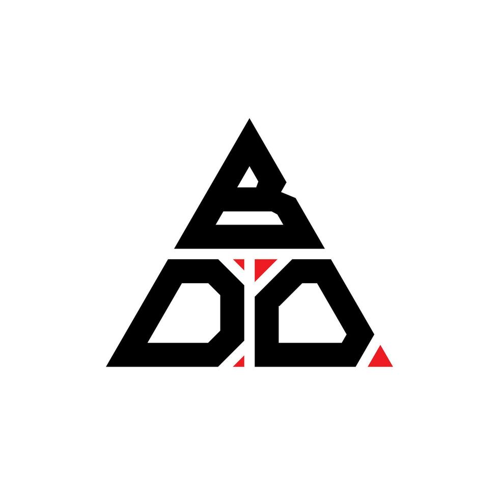 BDO triangle letter logo design with triangle shape. BDO triangle logo design monogram. BDO triangle vector logo template with red color. BDO triangular logo Simple, Elegant, and Luxurious Logo.