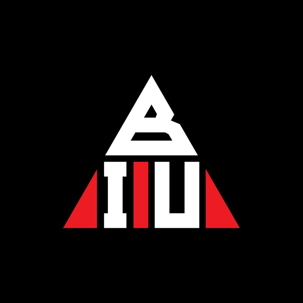 diseño de logotipo de letra triangular biu con forma de triángulo. monograma de diseño del logotipo del triángulo biu. plantilla de logotipo de vector de triángulo biu con color rojo. logotipo triangular biu logotipo simple, elegante y lujoso.