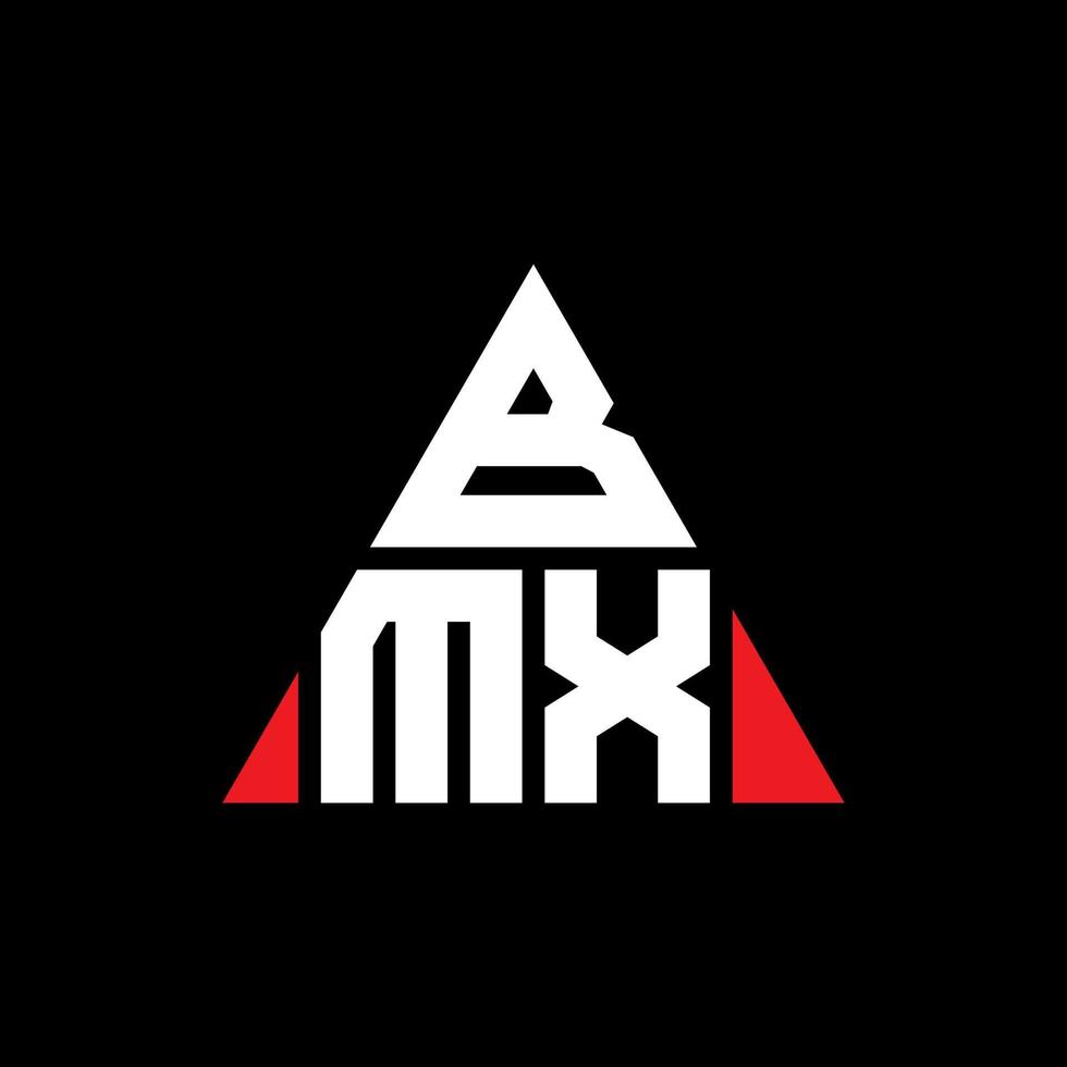 diseño de logotipo de letra triangular bmx con forma de triángulo. monograma de diseño de logotipo de triángulo bmx. plantilla de logotipo de vector de triángulo bmx con color rojo. logotipo triangular bmx logotipo simple, elegante y lujoso.