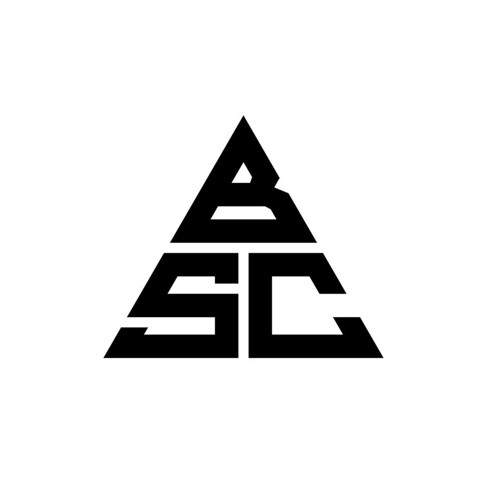 diseño de logotipo de letra triangular bsc con forma de triángulo. monograma de diseño del logotipo del triángulo bsc. plantilla de logotipo de vector de triángulo bsc con color rojo. logotipo triangular bsc logotipo simple, elegante y lujoso.