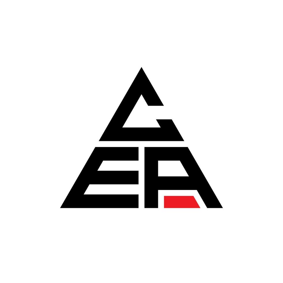 diseño de logotipo de letra de triángulo cea con forma de triángulo. monograma de diseño del logotipo del triángulo cea. plantilla de logotipo de vector de triángulo cea con color rojo. logotipo triangular cea logotipo simple, elegante y lujoso.