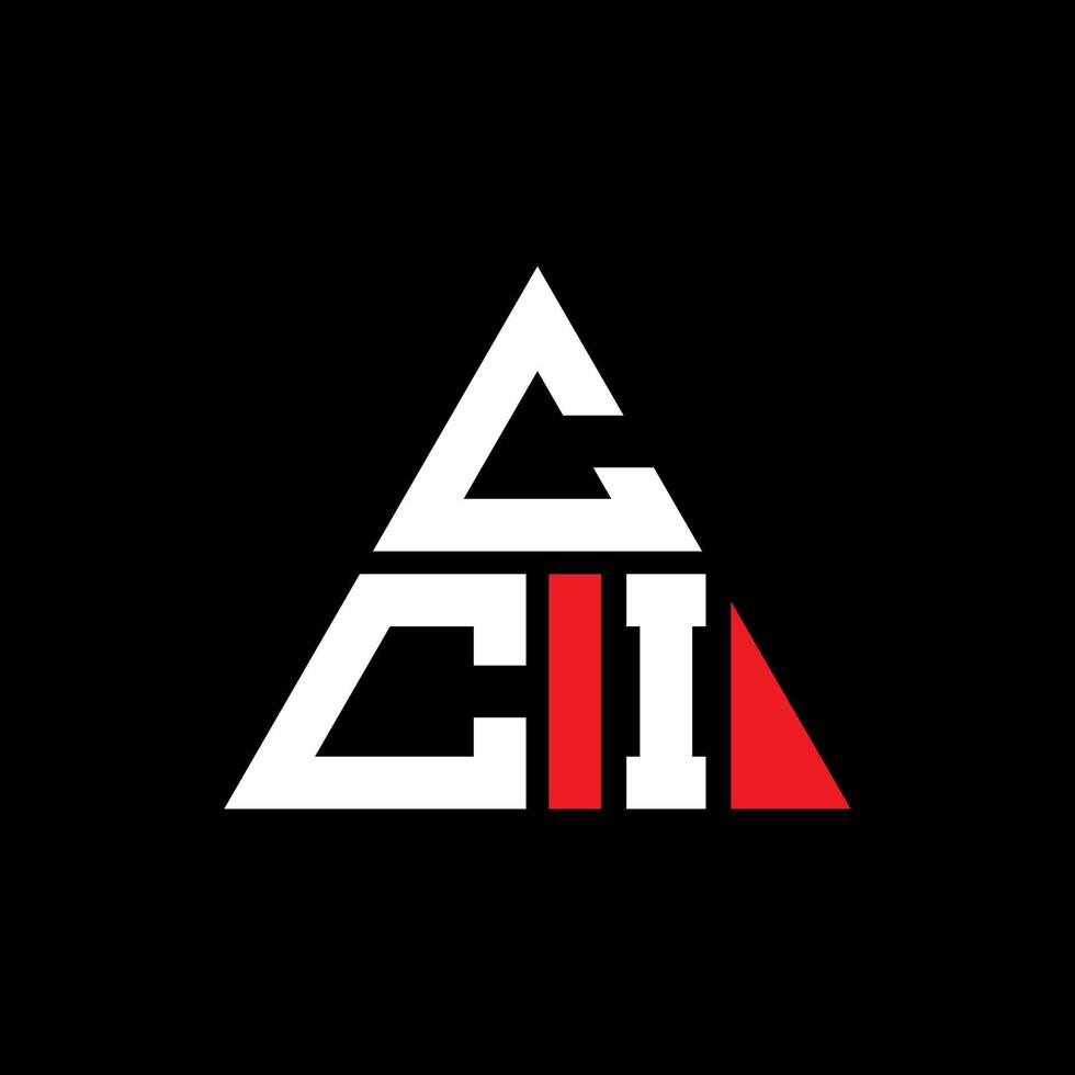 diseño de logotipo de letra triangular cci con forma de triángulo. monograma de diseño de logotipo de triángulo cci. plantilla de logotipo de vector de triángulo cci con color rojo. logotipo triangular cci logotipo simple, elegante y lujoso.