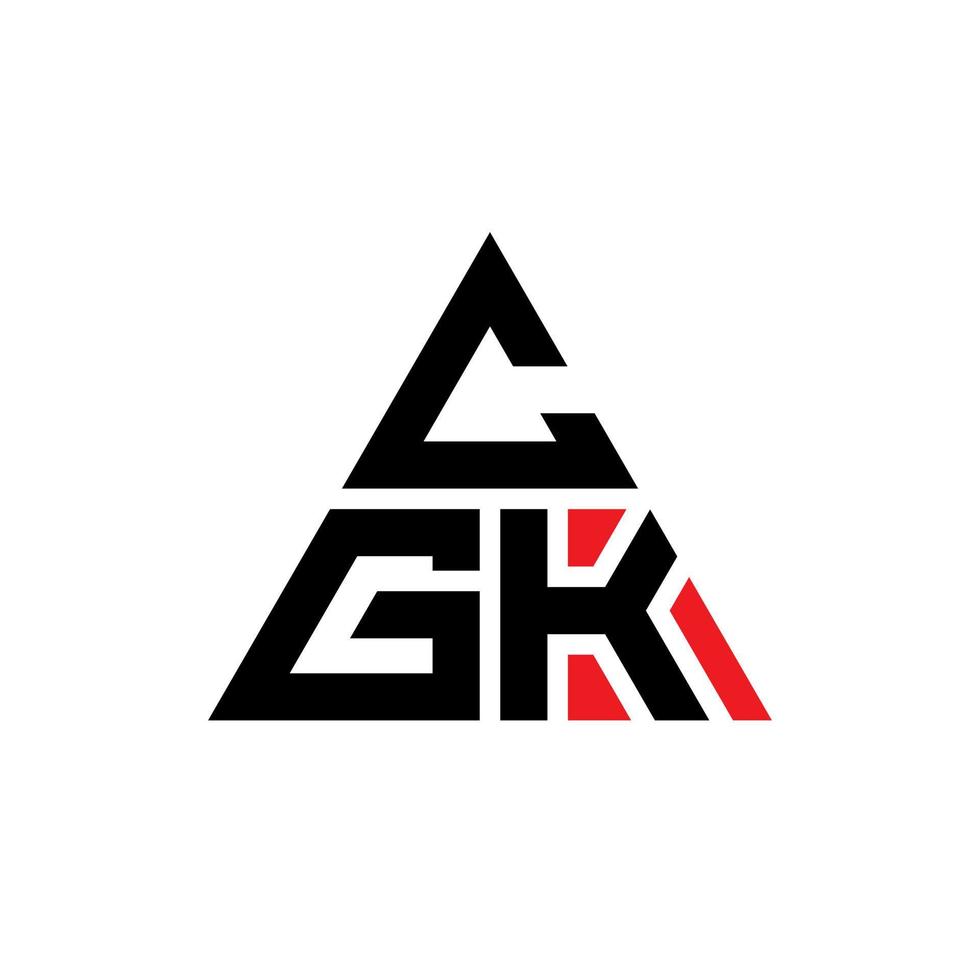 Diseño de logotipo de letra triangular cgk con forma de triángulo. monograma de diseño de logotipo de triángulo cgk. plantilla de logotipo de vector de triángulo cgk con color rojo. logotipo triangular cgk logotipo simple, elegante y lujoso.