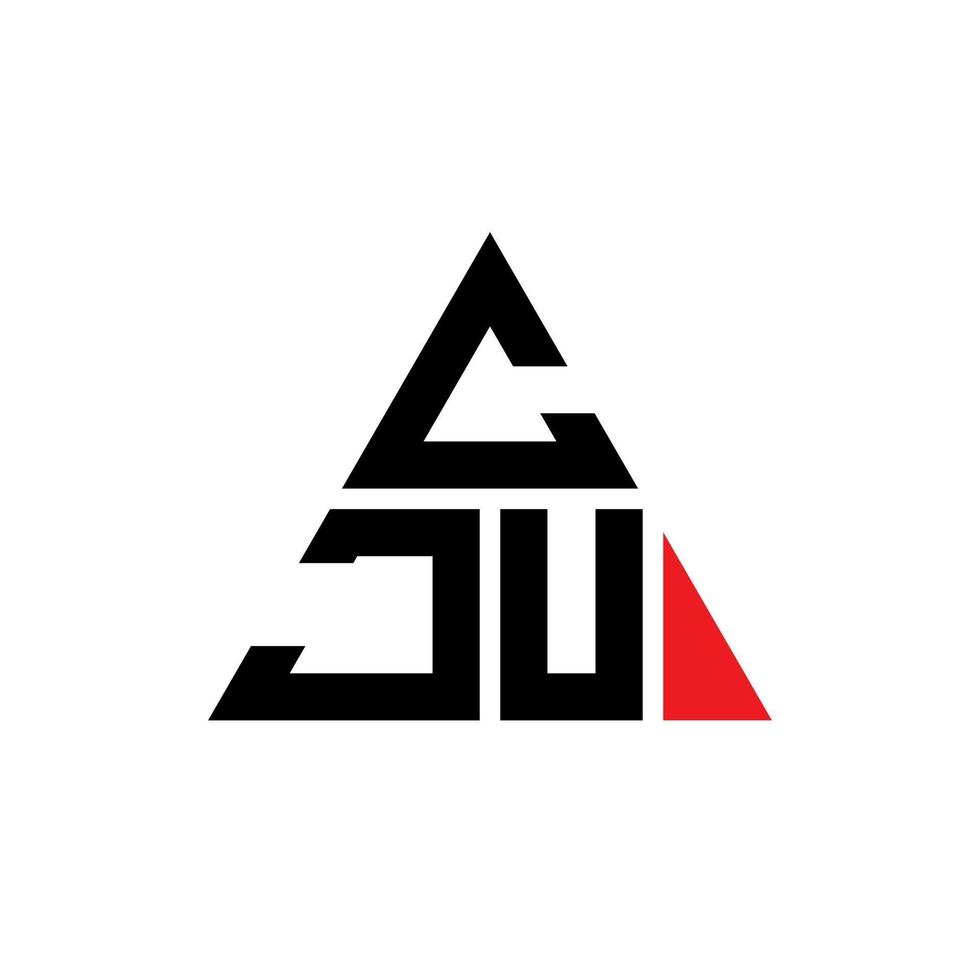 CJU triangle letter logo design with triangle shape. CJU triangle logo design monogram. CJU triangle vector logo template with red color. CJU triangular logo Simple, Elegant, and Luxurious Logo.