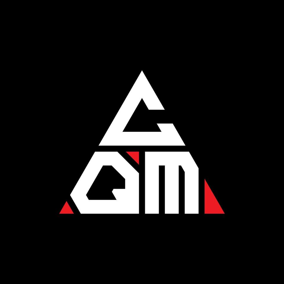 diseño de logotipo de letra triangular cqm con forma de triángulo. monograma de diseño de logotipo de triángulo cqm. plantilla de logotipo de vector de triángulo cqm con color rojo. logotipo triangular cqm logotipo simple, elegante y lujoso.