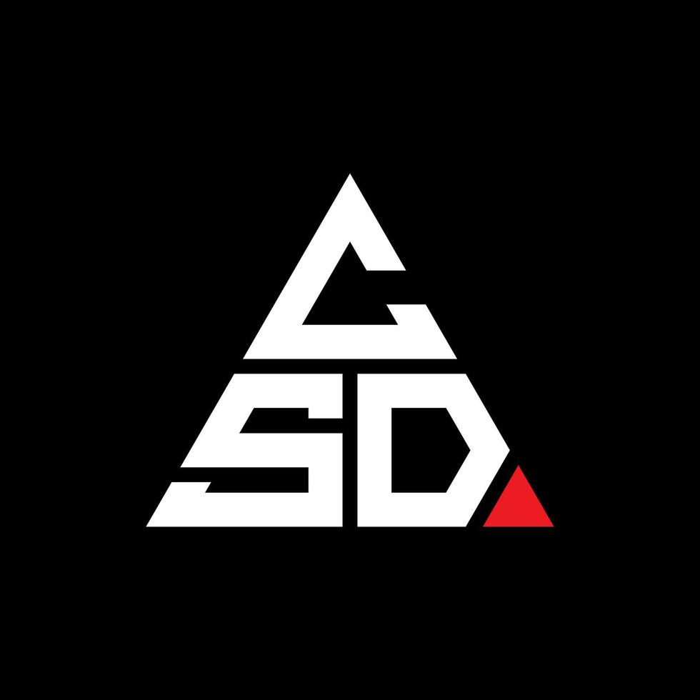 diseño de logotipo de letra triangular csd con forma de triángulo. monograma de diseño de logotipo de triángulo csd. plantilla de logotipo de vector de triángulo csd con color rojo. logo triangular csd logo simple, elegante y lujoso.