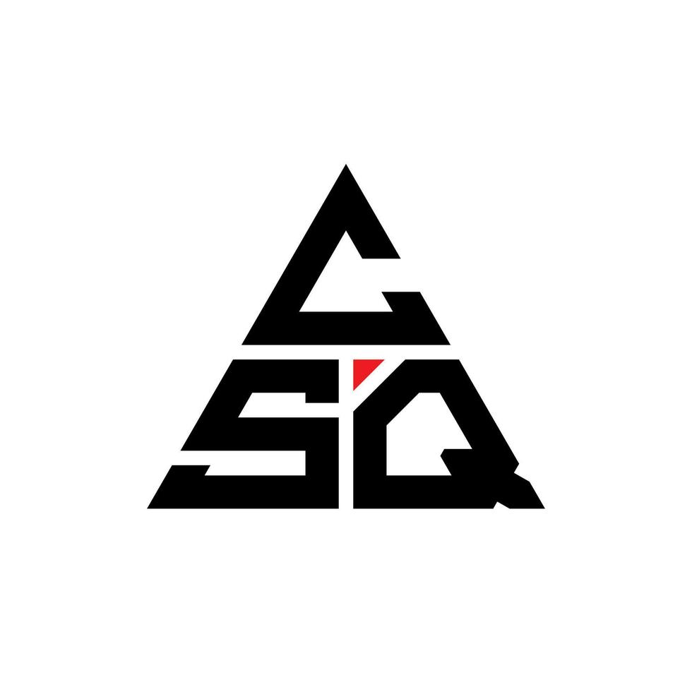CSQ triangle letter logo design with triangle shape. CSQ triangle logo design monogram. CSQ triangle vector logo template with red color. CSQ triangular logo Simple, Elegant, and Luxurious Logo.