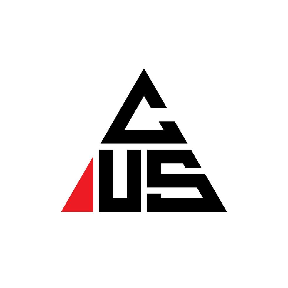cus diseño de logotipo de letra triangular con forma de triángulo. monograma de diseño del logotipo del triángulo cus. plantilla de logotipo de vector de triángulo cus con color rojo. logo triangular cus logo simple, elegante y lujoso.