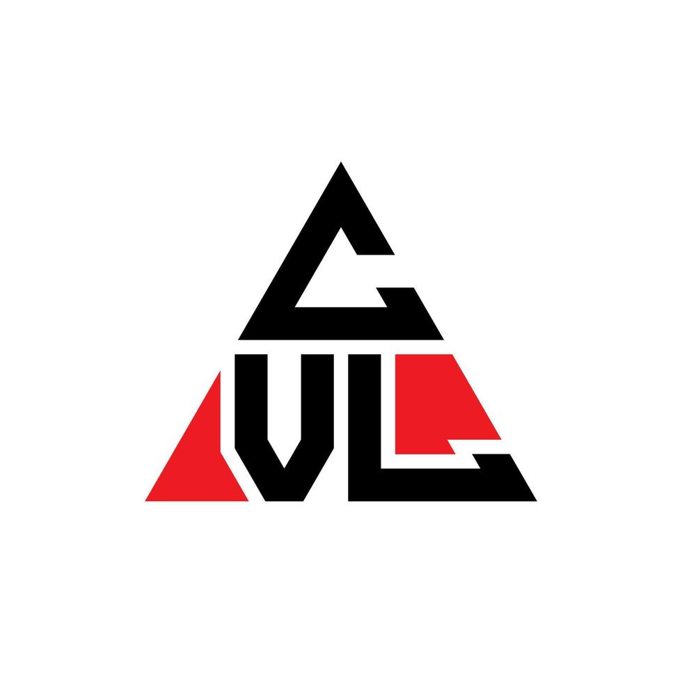 CVL triangle letter logo design with triangle shape. CVL triangle logo design monogram. CVL triangle vector logo template with red color. CVL triangular logo Simple, Elegant, and Luxurious Logo.