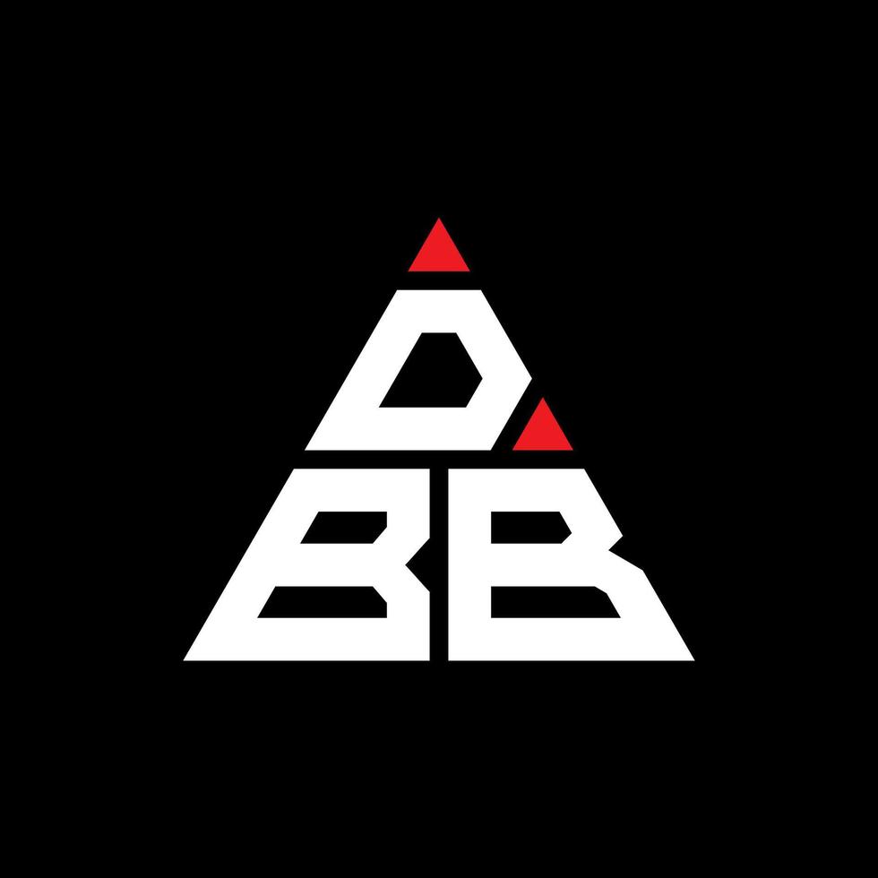 DBB triangle letter logo design with triangle shape. DBB triangle logo design monogram. DBB triangle vector logo template with red color. DBB triangular logo Simple, Elegant, and Luxurious Logo.