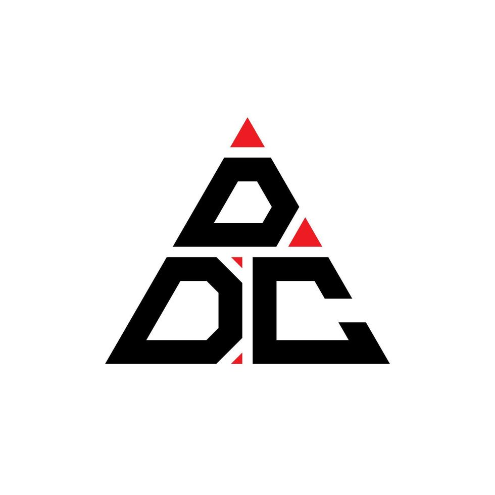 DDC triangle letter logo design with triangle shape. DDC triangle logo design monogram. DDC triangle vector logo template with red color. DDC triangular logo Simple, Elegant, and Luxurious Logo.